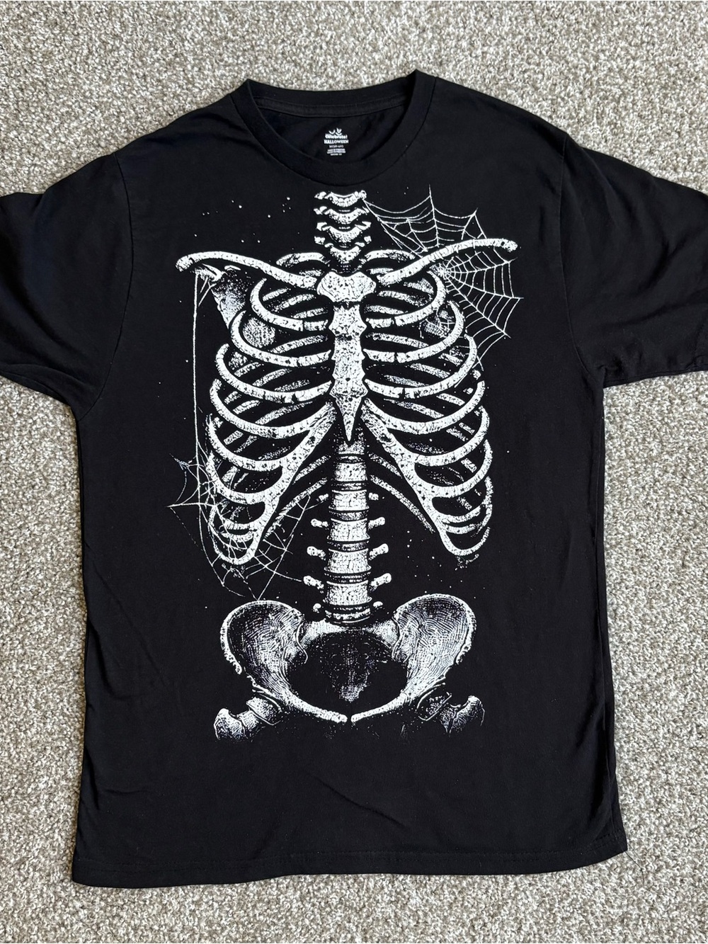 NWOT Celebrate Halloween Skeleton T-shirt Men Size M Short Sleeve Black